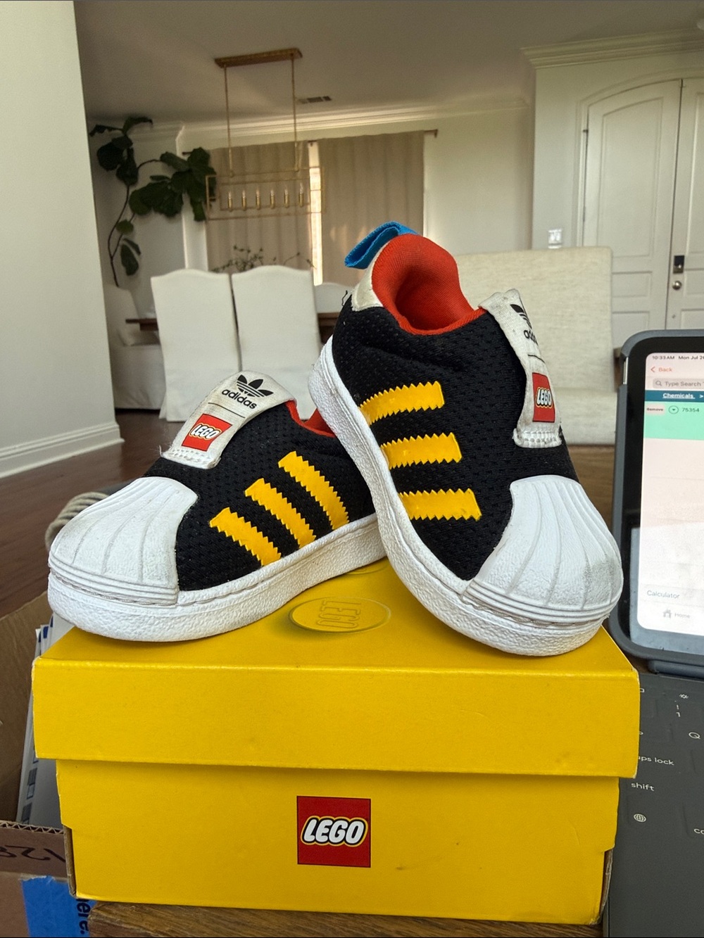 Kids Lego Adidad Black & Yellow Slip-On Sneakers